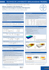 Efficient calculation of the sensitivity for large scale electromagnetic secondary field approaches